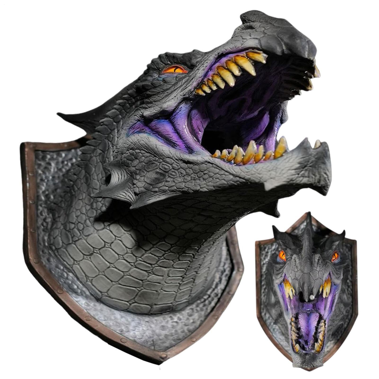 Amazon.co.jp: 3D壁掛けドラゴン | ドラゴンヘッドウォールマウント